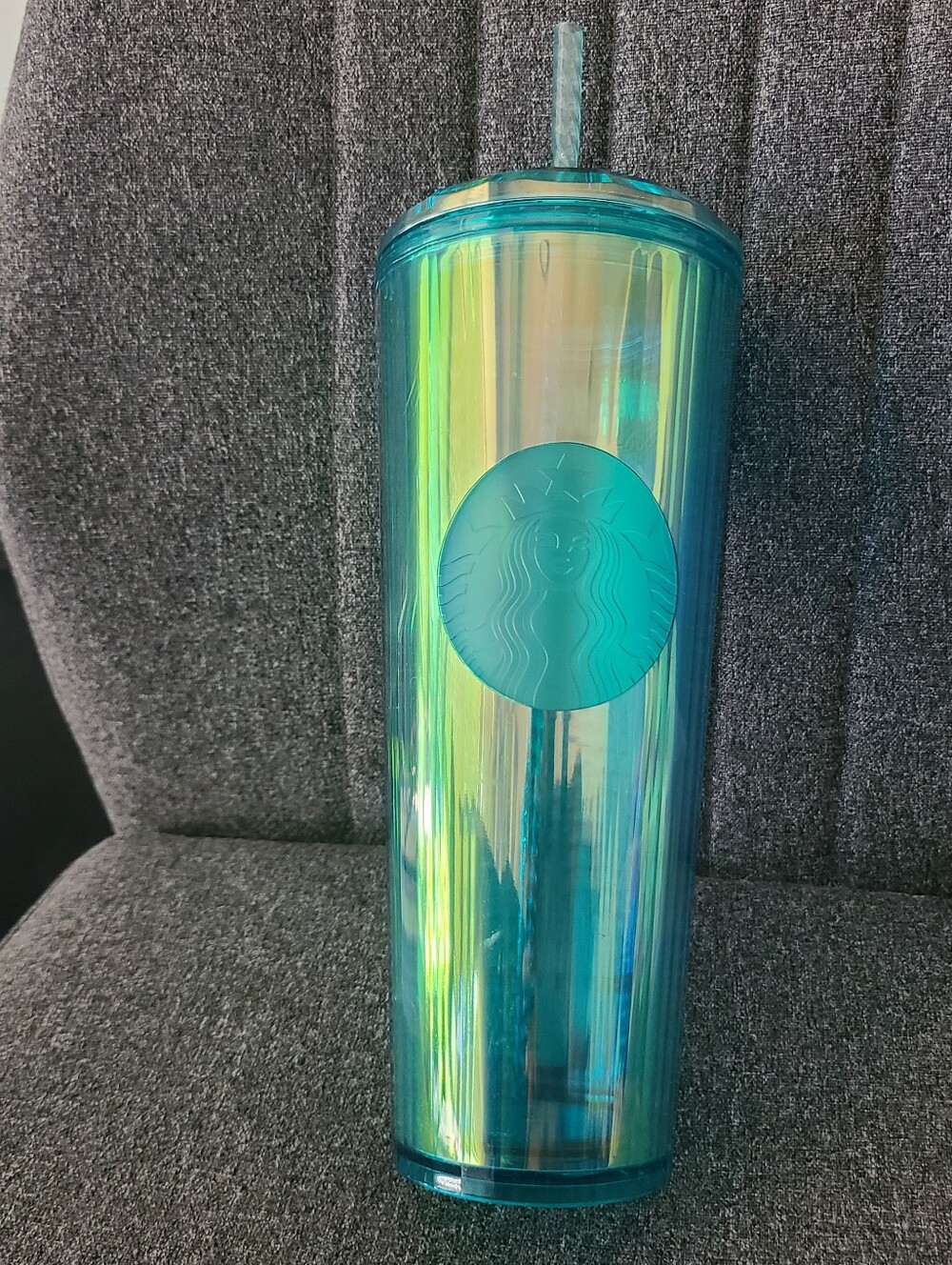 Starbucks 2021 Kaleidoscope Turquoise Prism Teal Diamond Tumbler Cold Cup Venti